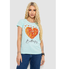 Футболка женская с принтом, цвет мятный, 244R2204