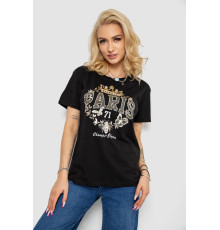 Футболка женская, цвет черный, 244R4585