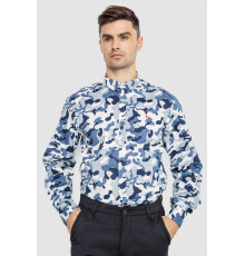 Рубашка мужская повседневная, цвет бело-синий, 247R405