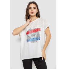 Футболка женская с принтом, цвет молочный, 244RW532