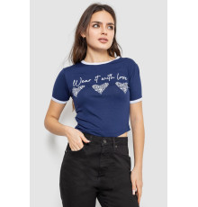 Футболка-топ жіноча з принтом, колір синій, 244R504