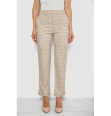 Штаны женские в клеточку, цвет бежевый, 238RM94