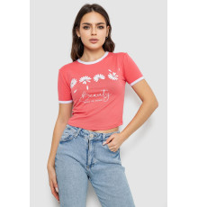 Футболка-топ жіноча з принтом, колір кораловий, 244R604