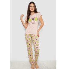 Жіноча піжама з принтом, колір рожевий, 243R7092