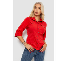 Рубашка женская однотонная, цвет красный, 230R068-5