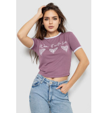 Футболка-топ жіноча з принтом, колір сливовий, 244R504