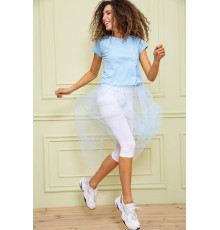 Нарядная туника с сетчатым низом, голубого цвета, 167R108-1