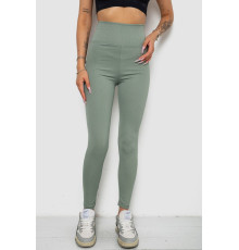 Лосины однотонные в рубчик, цвет оливковый, 238R606-1