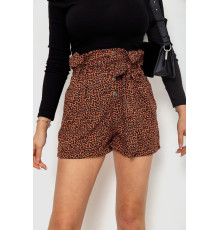 Шорты женские шифоновые, цвет коричнево-черный, 244R079 Шорты женские шифоновые, цвет коричнево-черный, 244R079