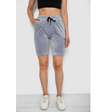 Шорты женские однотонные велюровые, цвет серый, 238R58169 Шорты женские однотонные велюровые, цвет серый, 238R58169