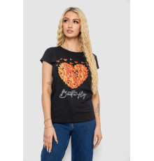 Футболка женская с принтом, цвет черный, 244R2204