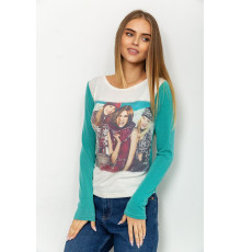 Свитшот женский с принтом, цвет оливково-молочный, 167R731