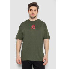 Футболка мужская с принтом, цвет хаки, 244R7024