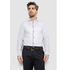 Рубашка мужская однотонная с принтом, цвет белый, 186R2025 Рубашка мужская однотонная с принтом, цвет белый, 186R2025