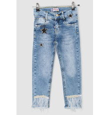 Джинсы для девочек, цвет темно-голубой, 247R1823