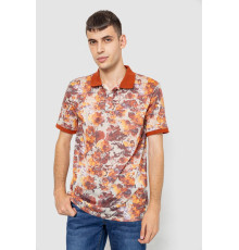 Поло мужское с принтом, цвет терракотовый, 247R308 Поло мужское с принтом, цвет терракотовый, 247R308
