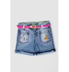 Шорты джинсовые для девочек, цвет синий, 247R1210-1 Шорты джинсовые для девочек, цвет синий, 247R1210-1