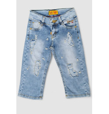 Капрі джинсові для дівчаток, колір блакитний, 247R2606