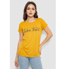 Футболка женская с принтом, цвет горчичный, 244R501