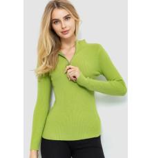 Женская кофта на молнии в рубчик, цвет фисташковый, 204R041