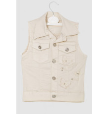 Жилетка детская для девочек, цвет бежевый, 247R10028
