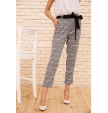Жіночі вкорочені штани, в клітку, колір Сірий, 172R9313-3