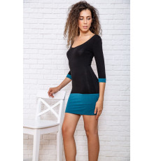 Міні-сукня з рукавом 3/4, чорно-зеленого кольору, 167R154