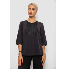Блуза однотонна, колір чорний, 230R71-1