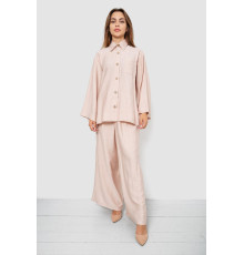 Костюм женский свободного кроя жатка, цвет бежевый, 102R5264