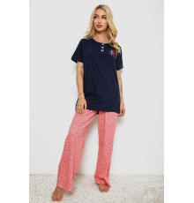 Піжама жіноча з принтом, колір синій, 243R10365