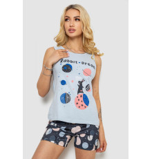 Пижама женская с принтом, цвет голубой, 243R24492