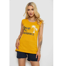 Піжама жіноча з принтом, колір жовтий, 243R2471