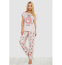 Пижама женская с принтом, цвет пудровый, 243R6015
