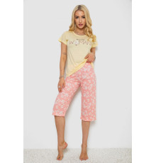 Піжама жіноча з принтом, колір жовтий, 243R7073