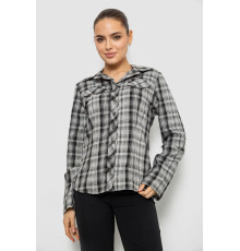 Рубашка женская в клетку, цвет серый, 230R064-1