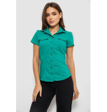 Сорочка жіноча однотонна, колір зелений, 230R068-1