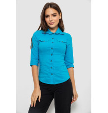 Сорочка жіноча однотонна, колір блакитний, 230R068-5 Сорочка жіноча однотонна, колір блакитний, 230R068-5