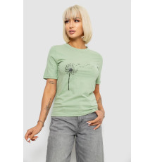 Жіноча футболка з принтом, колір оливковий, 241R124