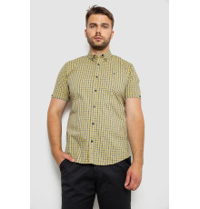 Рубашка мужская в клеточку, цвет желтый, 214R4564