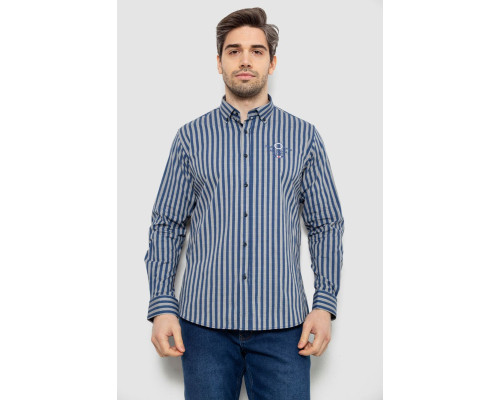 Рубашка мужская в полоску, цвет серо-синий, 186RM01