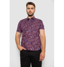 Сорочка чоловіча з принтом, колір сливовий, 214R6917-10 Сорочка чоловіча з принтом, колір сливовий, 214R6917-10