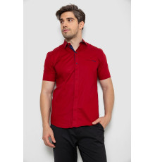 Рубашка мужская однотонная, цвет бордовый, 214R7118