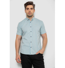 Рубашка мужская в клеточку, цвет голубой, 214R825