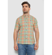 Рубашка мужская в клетку, цвет желтый, 214R842