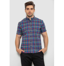 Рубашка мужская в клетку, цвет синий, 214R842