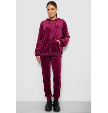 Спортивний костюм жіночий велюровий, колір бордовий, 244R9135