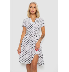 Сукня софт з принтом у горох, колір білий, 230R0032-2