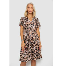 Сукня софт з принтом, колір бежево-чорний, 230R0032-4 Сукня софт з принтом, колір бежево-чорний, 230R0032-4