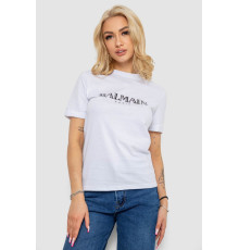 Футболка жіноча з принтом, колір білий, 238R01640 Футболка жіноча з принтом, колір білий, 238R01640