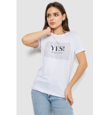 Футболка женская с принтом, цвет белый, 244R507